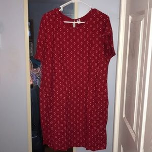 Red above the knee dress